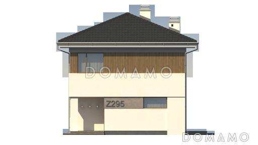 Проект компактного двухэтажного дома из газобетона с тремя спальнями / Фасад 1