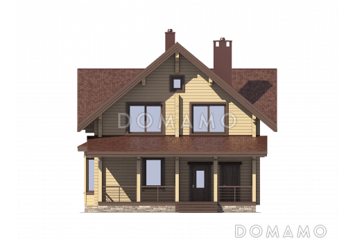 Проект рационально распланированного, уютного дома с тремя просторными спальнями и личным кабинетом / Фасад 1