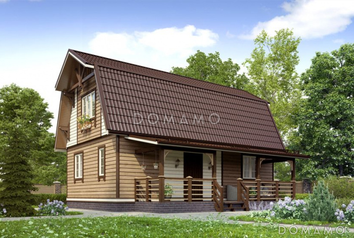 Проект дома из клееного бруса с туалетом