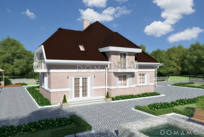 Проект дома с большим каминным залом