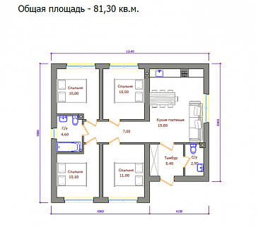 Проект 413 / План 1 этажа