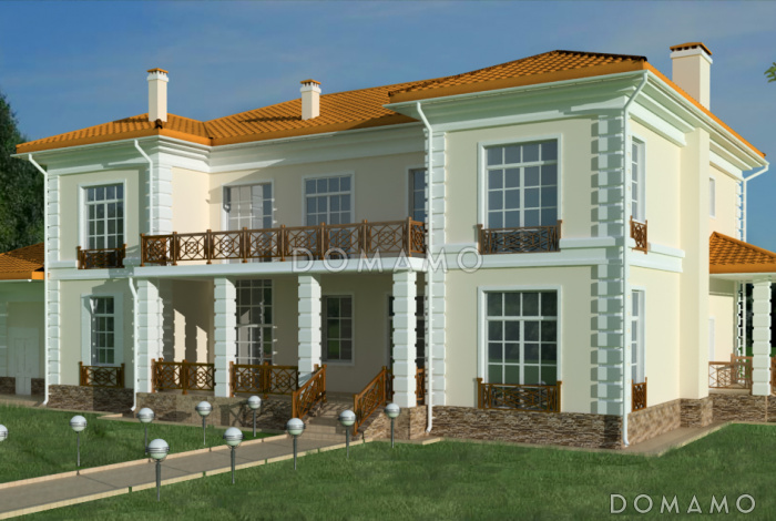 Проект дома из кирпича с гаражом