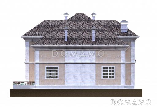 Проект особняка в классическом стиле с 5 спальнями, гаражом и открытой террасой / Фасад 3