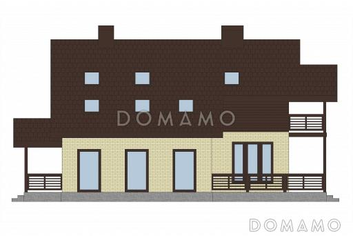 Проект каркасного дома с сауной на первом этаже / Фасад 4