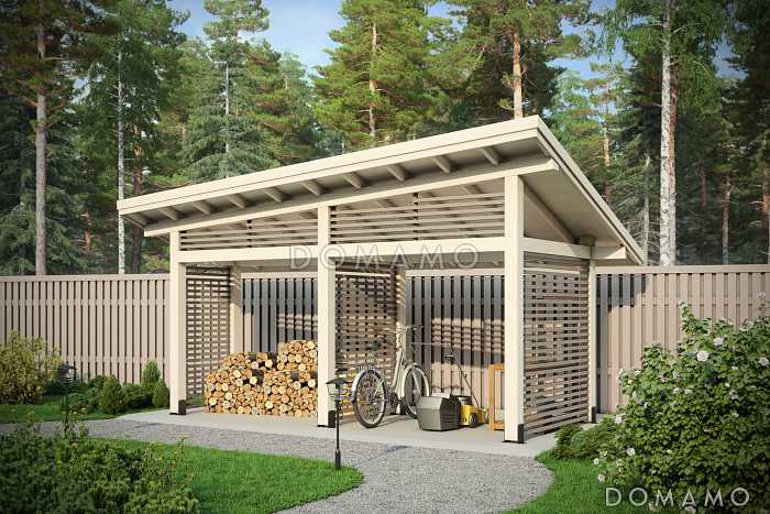 Проект навеса для дров и хозяйственных принадлежностей