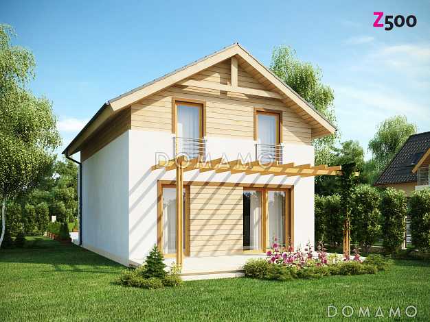 Проект одноэтажного мансардного дома из кирпича с кабинетом и с высокой аттиковой стеной