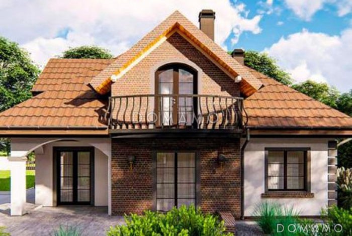 Проект дома с подвалом, просторной гостиной и кухней, балконами, кабинетом