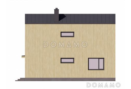 Проект дома с тремя спальнями на мансарде, вторым светом и комнатой на первом этаже / Фасад 4