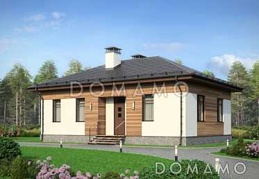 Проект дома с гостиной, кухней-столовой, спальнями