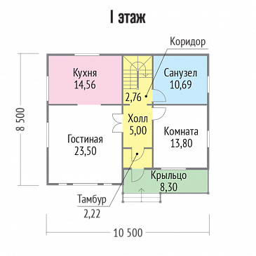 Проект дома с функционально распланированной планировкой / План 1 этажа