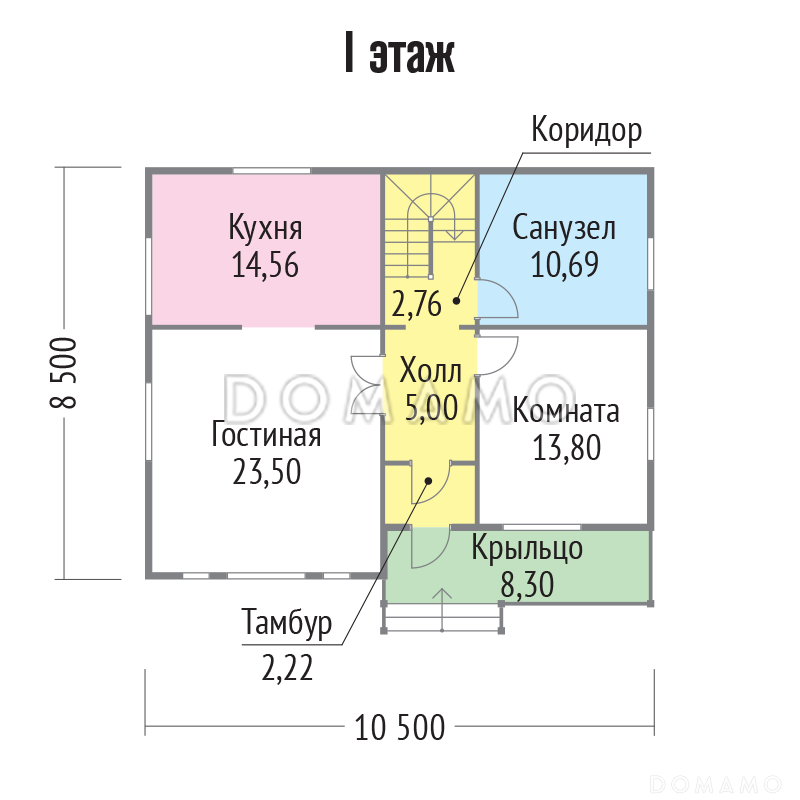 Проект дома с функционально распланированной планировкой / План 1 этажа