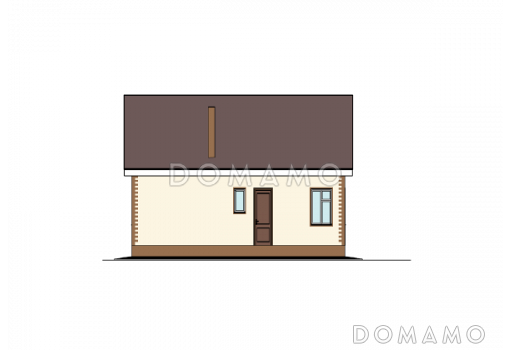 Проект дома с кладовой, кухней-столовой, гостиной, тремя спальнями / Фасад 1