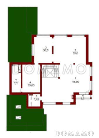 Проект двухэтажного дома с мансардой из кирпича / План мансардного этажа