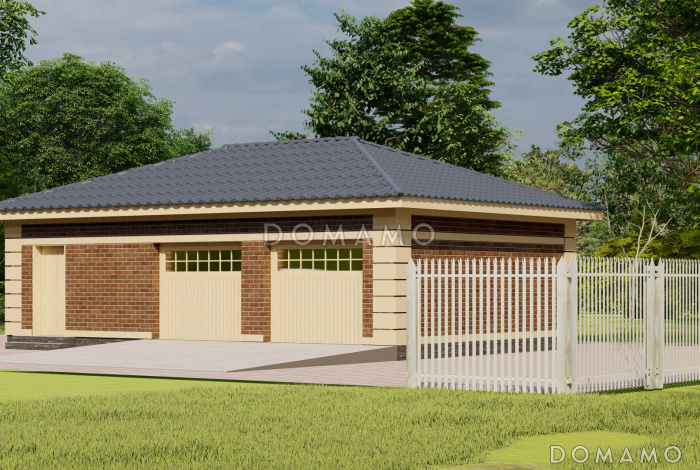 Проект гаража из кирпича на два машиноместа