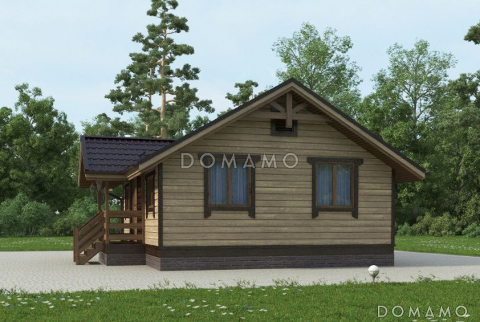 Проект одноэтажного дома 6х9 из клееного бруса