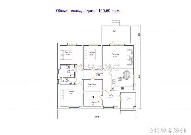 Проект 303 / План 1 этажа