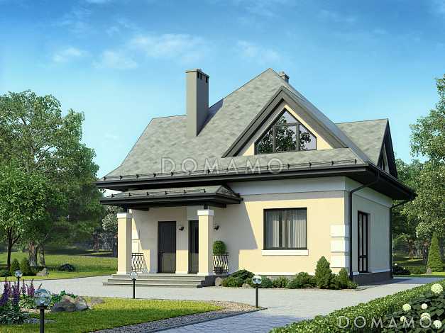 Проект дома из газобетона с тремя спальнями на втором этаже