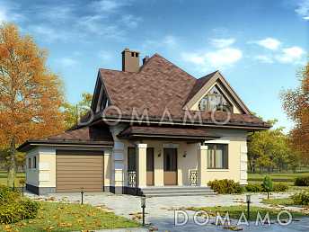 Проект дома из газобетона с гаражом