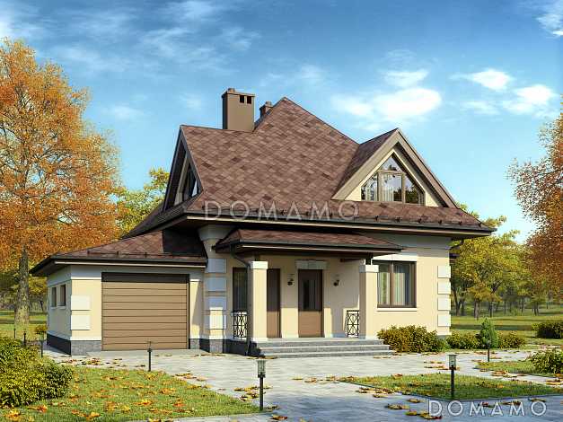 Проект дома из газобетона с гаражом