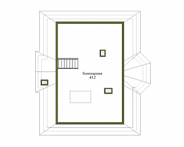 Проект коттеджа из газобетона с гаражом на 2 машины / План мансардного этажа
