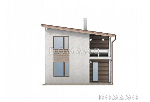 Проект каркасного дома с односкатной крышей / Фасад 3