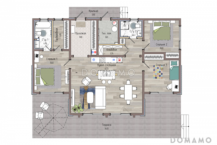NordHeim 181 / План 1 этажа