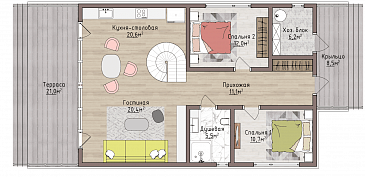 BRICK HOUSE 165 / План 1 этажа