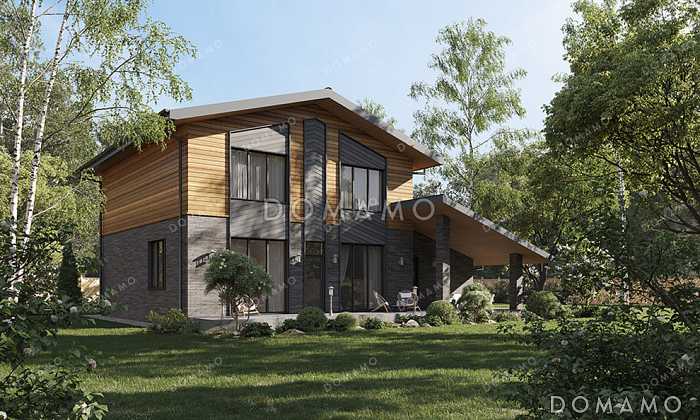 Проект двухэтажного дома с гаражом