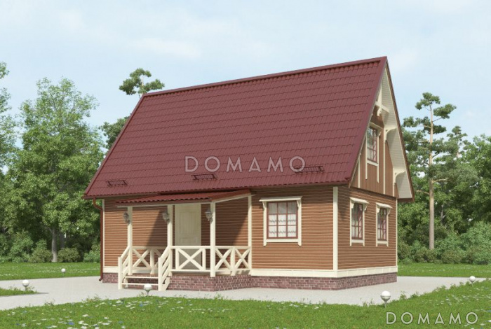 Проект дома из клееного бруса с санузлом