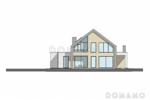 Проект дома в стиле барнхаус с гаражом, спортзалом и тремя спальнями / Фасад 1