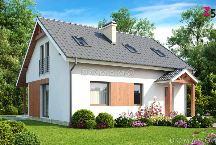 Проект уютного мансардного дома из газобетона с тремя спальнями и кабинетом