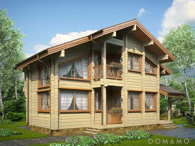 Проект дома из клееного бруса с гостевой комнатой на первом этаже