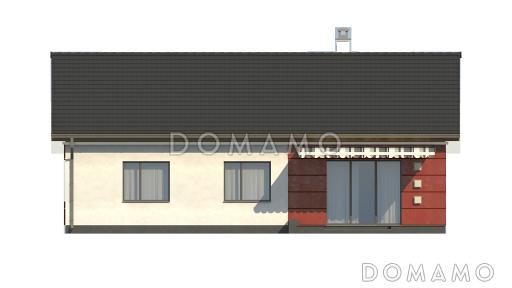 Проект классического одноэтажного дома из кирпича адаптированный для сейсмозоны с тремя спальнями и светлой гостиной / Фасад 3