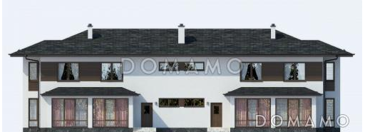 Проект двухэтажного дома на два хозяина с гаражом / Фасад 3